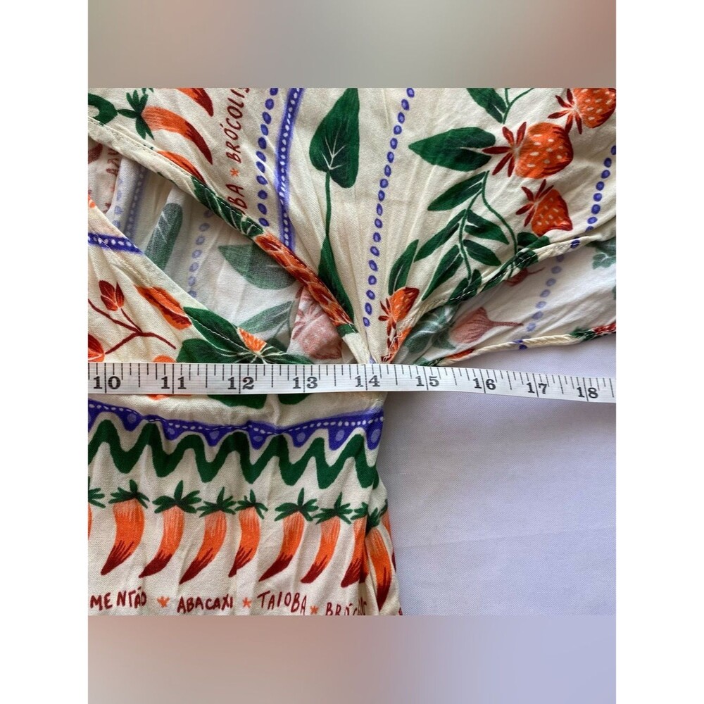 FARM Rio for Anthropologie Printed V-Neck Kaftan Maxi Cut-Out Dress Size Small - Picture 14 of 15